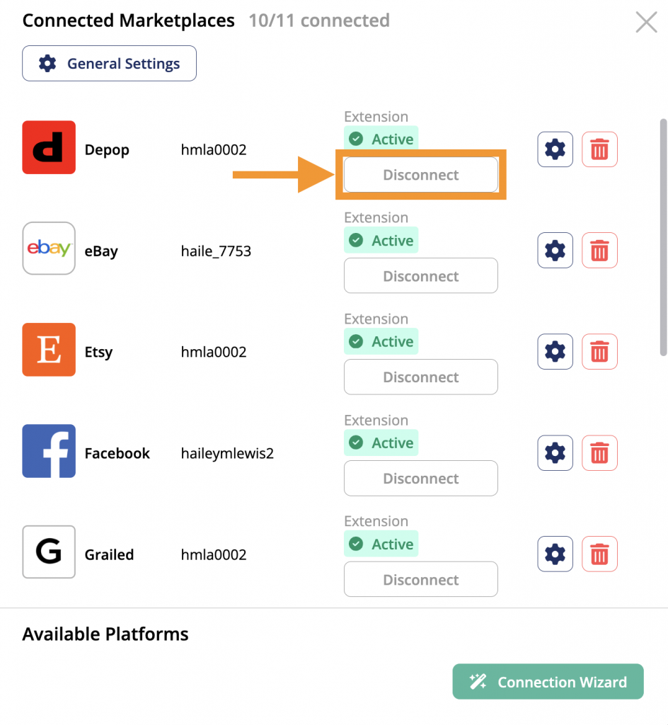 How to disconnect marketplaces